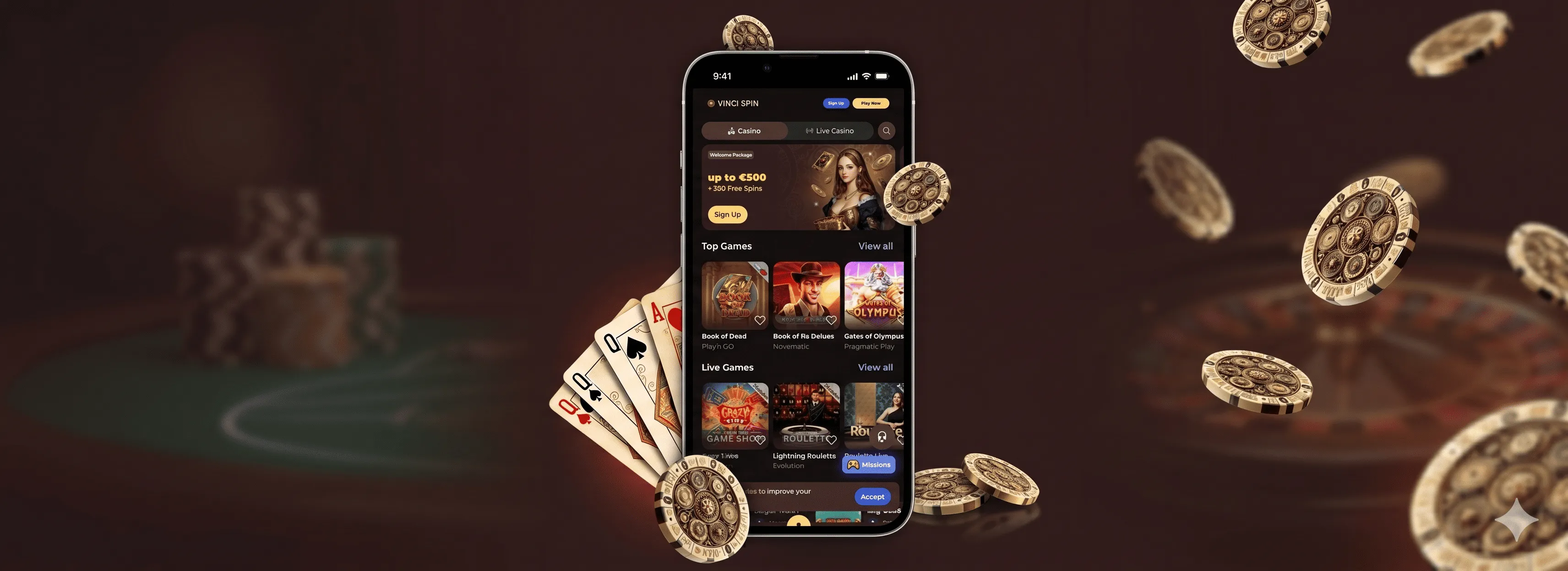 Vinci Spin Casino herunterladen